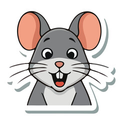 Cartoon Illustration of a Cute Mouse