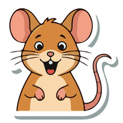Cartoon Illustration of a Cute Mouse