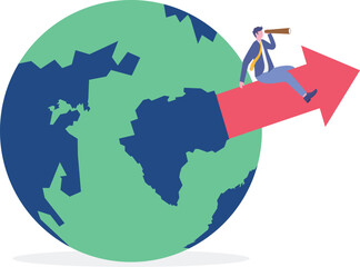 World economic vision or worldwide business, work or investment possibility concepts

