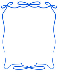 Simple aesthetic blue coquette frame charcoal textured style.