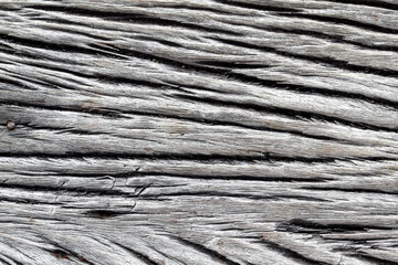 Textured Surface of Weathered Gray Wood with Unique Grain Patterns