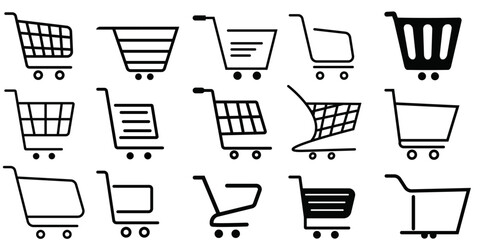 shopping basket icons . shopping cart icon vector buy
