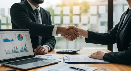 Businesspeople handshake agreement