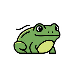 Obraz premium Cute green frog illustration isolated on white background, amphibian animal cartoon character design
