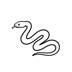 Naklejka premium Snake isolated on white background, vector illustration design, simple and minimalist style