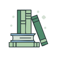 Stack of books icon PNG isolated on transparent background &ndash; education, learning, knowledge, library, study material, reading culture