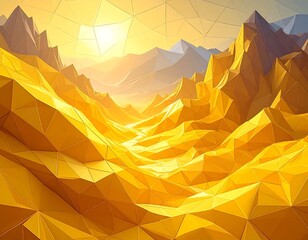 Golden polygonal mountain range