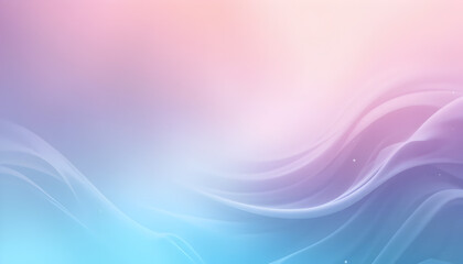 Dreamy ethereal flowing waves of soft pastel pink, purple, and blue with delicate sparkling light particles creating a serene and elegant abstract background for creative projects
