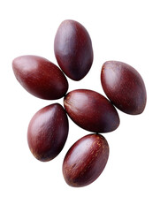Obraz premium Cluster of ripe red olives against a dark background