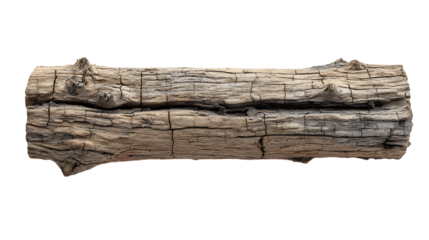 Textured cork bark log with natural cracks and grooves