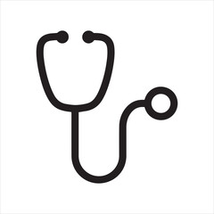 Doctor (physician) stethoscope medical device flat icon for medical apps