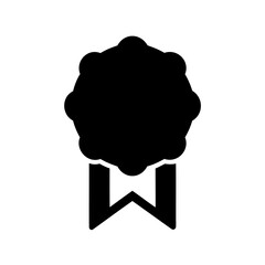 Stylized Award Ribbon Icon with Geometric Shapes and Elegant Design Elements