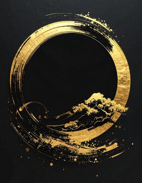 黒と金の優雅な円