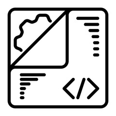 Coding icon, line icon style