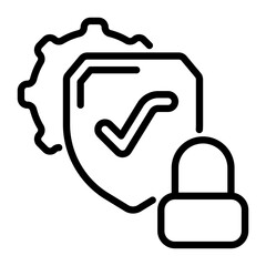 Shield icon, line icon style