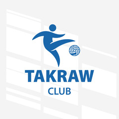 Obraz premium The flat design sport for Sepak Takraw Club focuses on simplicity, elegance, and ease of recognition. Vector Sign for Banner, Logos, Labels, and Icons.