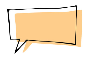 Hand drawn speech bubble Blank empty message box Textbox frame for banners, price tags, stickers, design