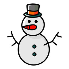 Snowman vector illustration isolated on transparent background
