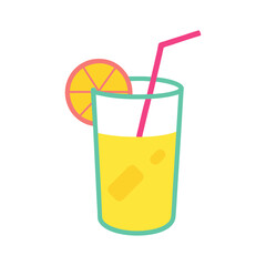 lemonade glass vector art illustration.