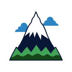 mountain clean concept vector art illustration.