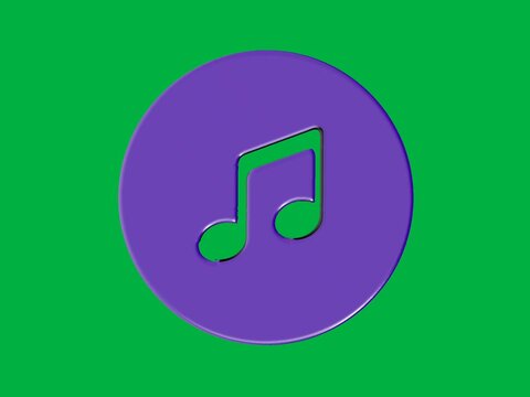 Rotating 3D Music Note Icon Video Animation