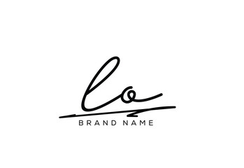 LO letter elegant cursive beauty handwriting logo.