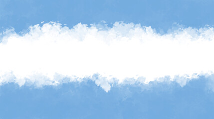 Cloudy Sky Border with Clear Blue Background.