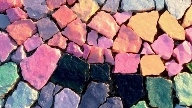 Colorful stone mosaic pattern