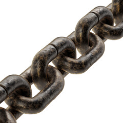 Obraz premium Heavy metal chain metal link rust texture industrial style close up diagonal composition aged metal worn surface macro detail steel link oxidized finish corrosion transparency background heavy