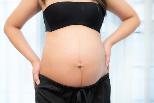 pregnant woman touches belly, Concepts of pregnancy and family. Place for text. Place for your advertisement