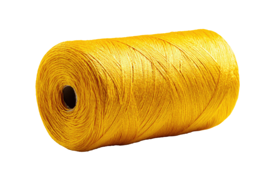 A spool of bright yellow thread