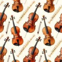 Musical Instruments Seamless Pattern