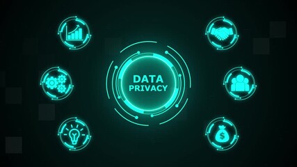 Cyber security data protection business technology privacy concept. futuristic holographic advanced HUD circle platform Business, Technology concept. Business, technology, internet and network concept - Powered by Adobe
