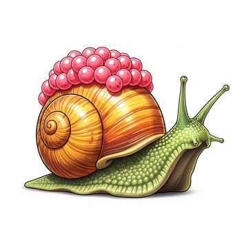 snail on white background