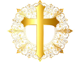 Elegant gold cross png dynamic sacred symbol png artistic classic religious design 
