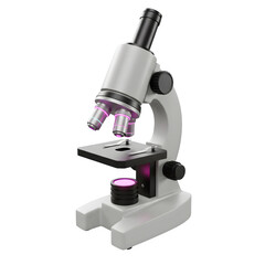 Microscope 3d rendered, isolated on transparent background