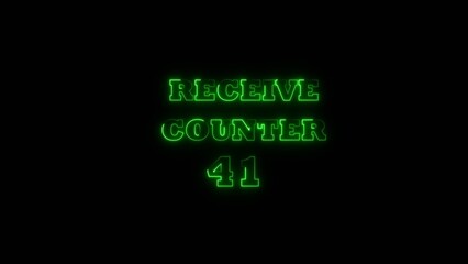 Receive counter Icon 41 number neon bright lime green color 4k illustration. Contact office background 4k illustration.	