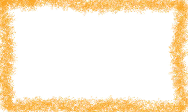 A black rectangle surrounded by a thick orange border with a slightly rough or pixelated appearance
