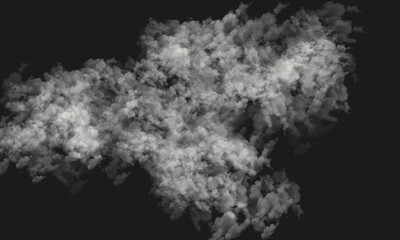 Abstract gray shape with irregular edges against a black background in a simple composition