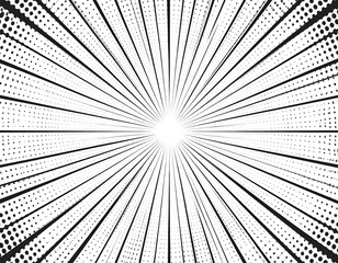Obraz premium Abstract black and white radial lines and dots