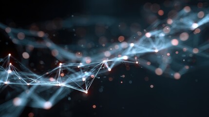 abstract neural network visualization, glowing data lines and nodes, futuristic AI concept, digital art style