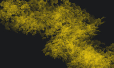 A vibrant yellow cloud formation against a dark background creating a striking visual effect aloft