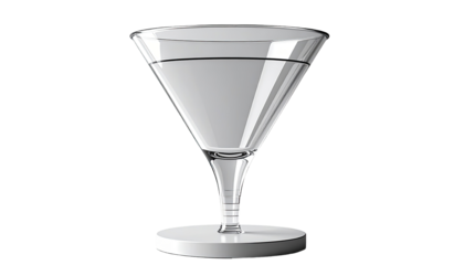 Empty martini glass on a stand