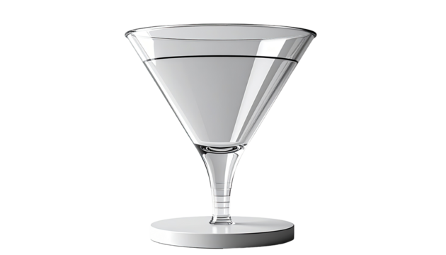 Empty martini glass on a stand