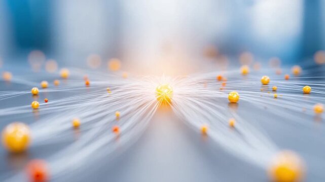 Illuminating Path: A captivating image showcases interconnected spheres emitting rays of light, symbolizing innovation and boundless creativity.