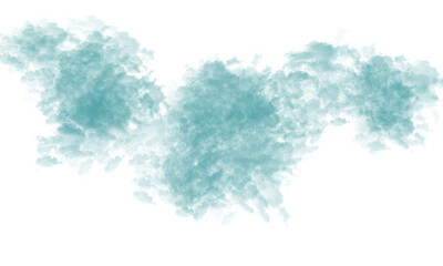 A teal abstract blob shape with pixelated edges on a black background creating a unique design element