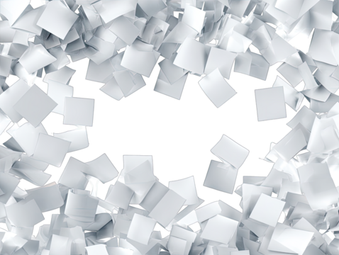 White cubes exploding from a black hole - Powered by Adobe