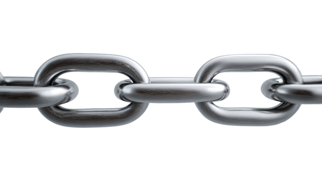 Close-up of metallic chain links