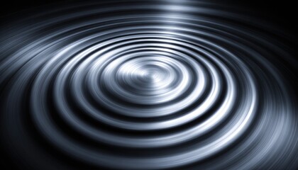 Obraz premium Abstract concentric circles, metallic ripples