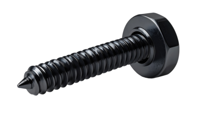 Close-up 3D rendering of a metallic bolt and nut